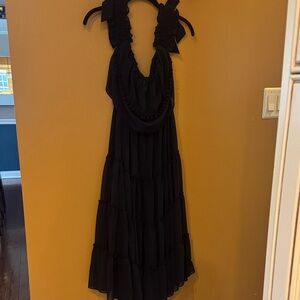 Elegant Navy Tiered Maxi Dress